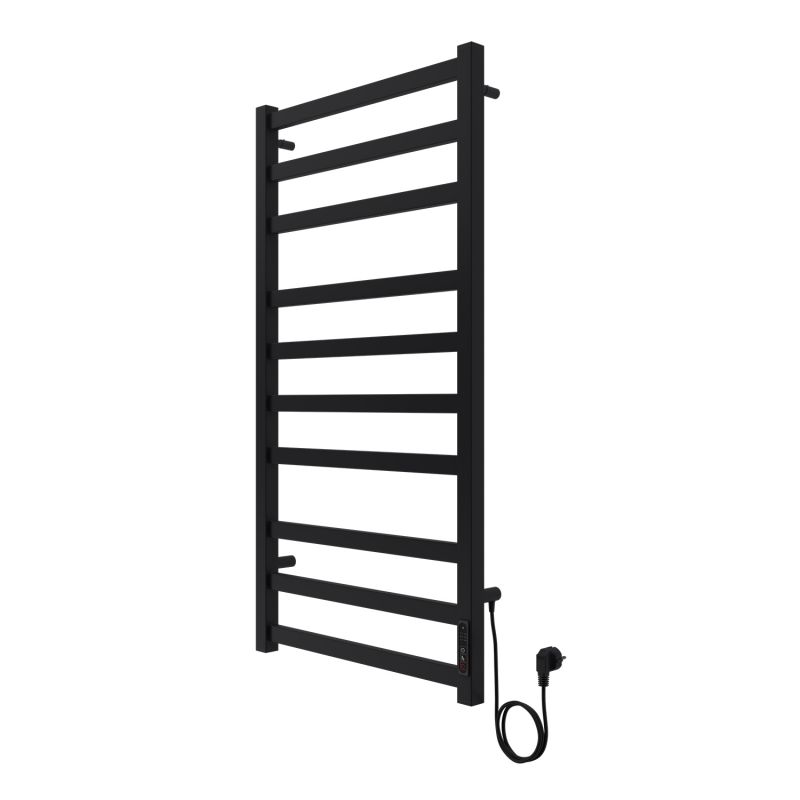 Полотенцесушитель электрический AZARIO PALERMO 500/1000 квадрат, 10 секций, черный AZ83850B