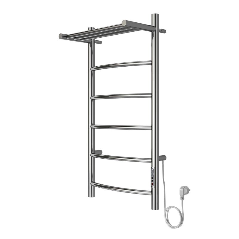 Полотенцесушитель электрический AZARIO VERONA 400/800 5 секций, с полкой, хром AZ04848P