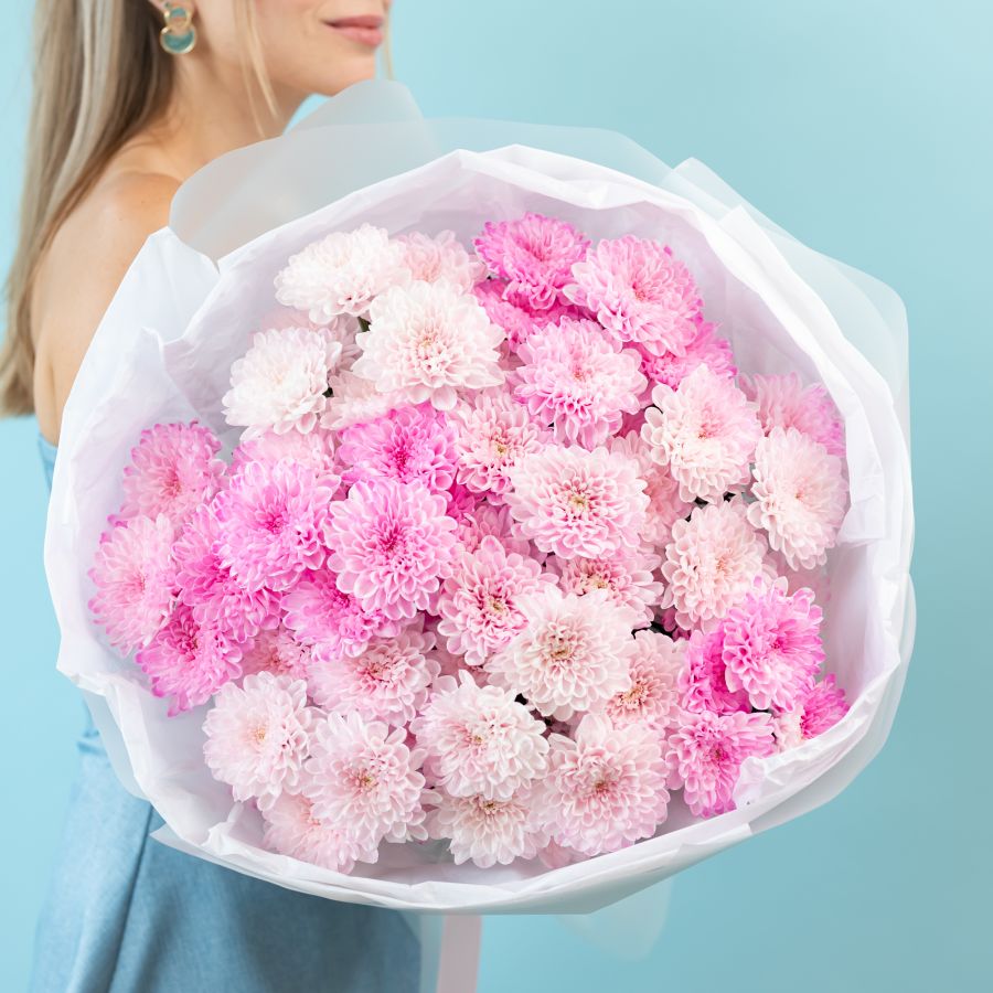 Хризантема 9 шт (Розовая нежная)