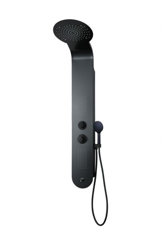 Душевая панель Taliente A03, алюминий, черный, с изливом TA-G-A03Bb+s