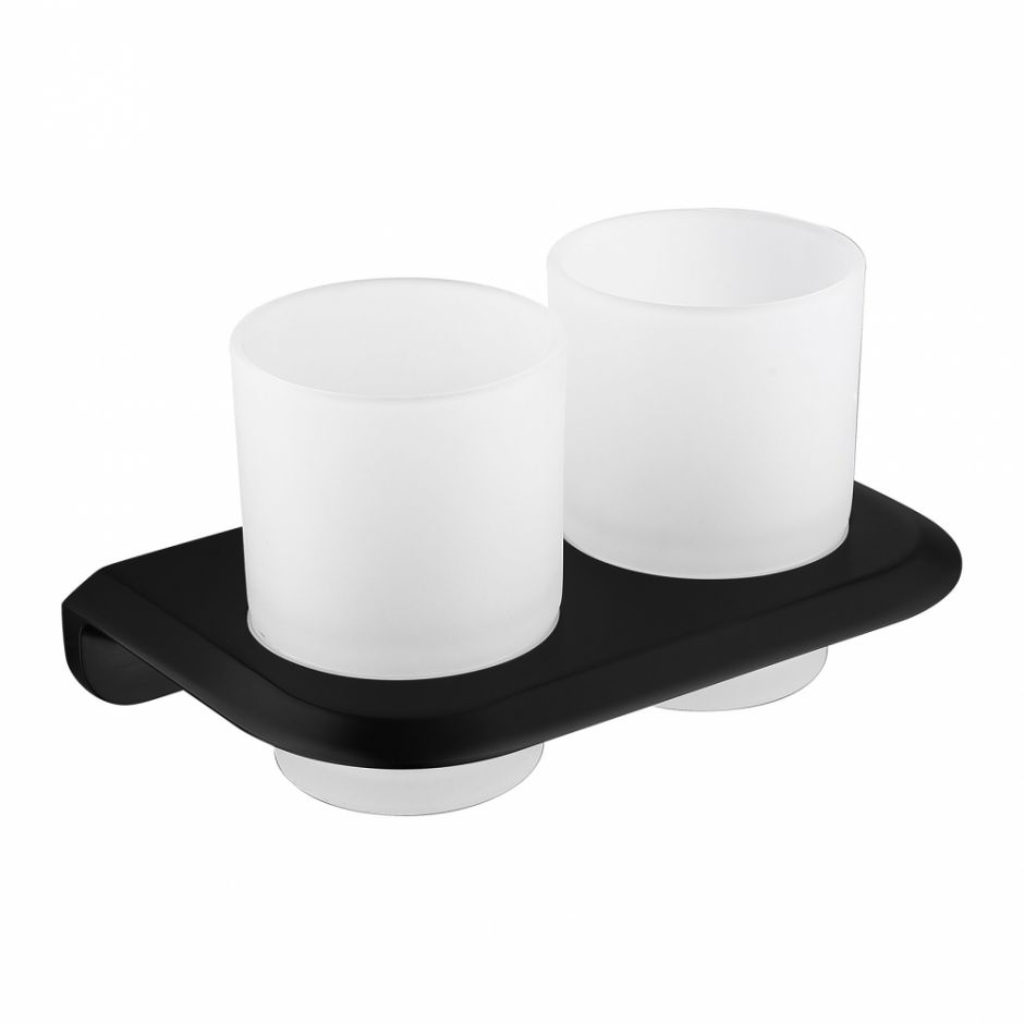 Изображение Стакан двойной для зубных щеток ABBER Nord AA1557B черный матовый