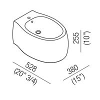 Биде Agape Pear 2 ACER0897 подвесное схема 2