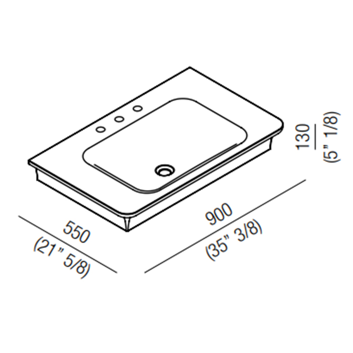 Подвесная раковина Agape Novecento XL ACER10703RAA 90x55 см ФОТО