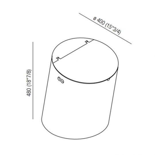 Корзина напольная Agape Basket ACOM0510 40x40x48 см схема 2 Корзина напольная Agape Basket ACOM0510 40x40x48 см схема 2