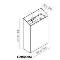 Ведро для мусора подвесное Agape Mach 2 AMC20938SP 36x14,8x53,8 см схема 2 Ведро для мусора подвесное Agape Mach 2 AMC20938SP 36x14,8x53,8 см схема 2
