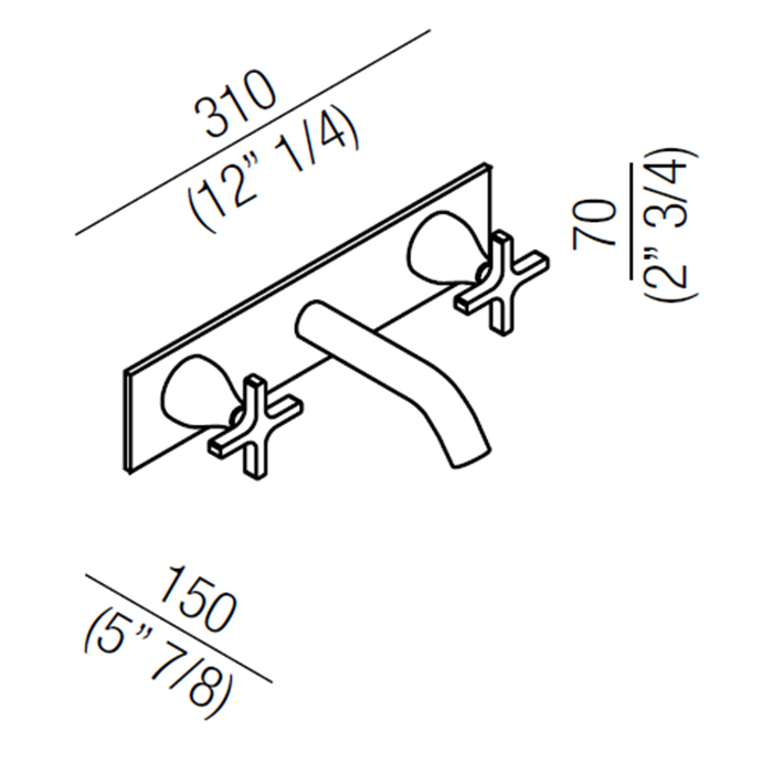 Смеситель для раковины Agape Memory AMEM321 встраиваемый ФОТО