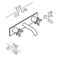 Смеситель для раковины Agape Memory AMEM321 встраиваемый схема 2
