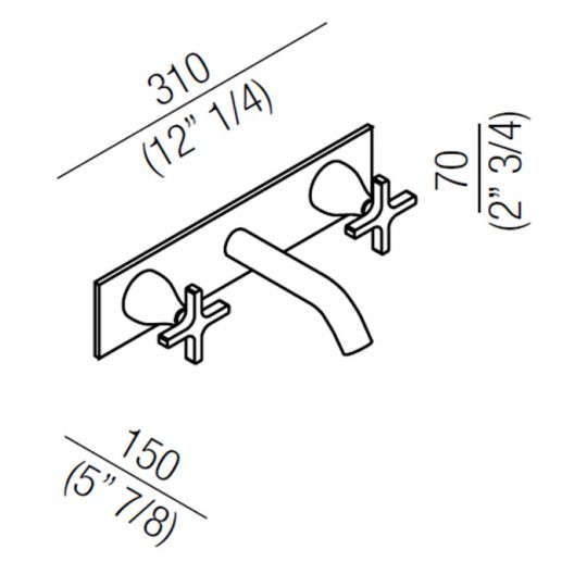 Смеситель для раковины Agape Memory AMEM321 встраиваемый схема 2