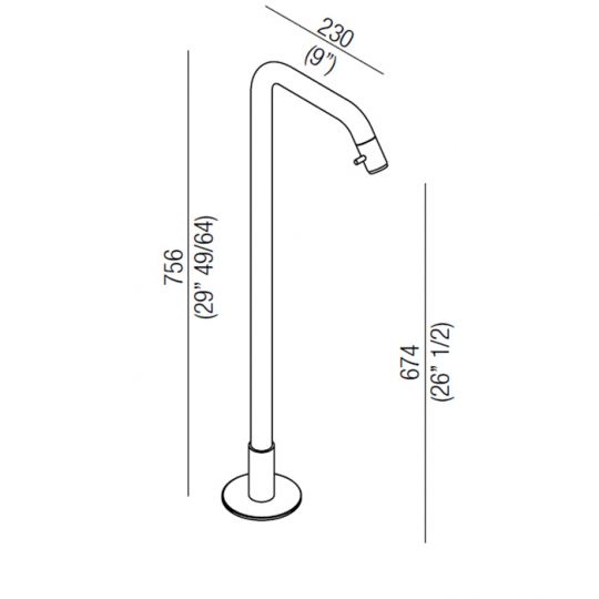 Смеситель для ванны Agape Memory AMEM327 напольный схема 2