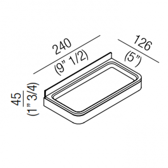 Полка для ванной подвесная Agape Memory AMEM852AZ 25x12,6x4,5 см схема 2