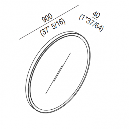 Круглое зеркало Agape Memory AMEM867Z 90x90 см схема 2
