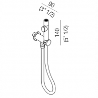 Ручная лейка для гигиенического душа Agape Al dente ARUB0916AR, с подводом воды и шлангом схема 2