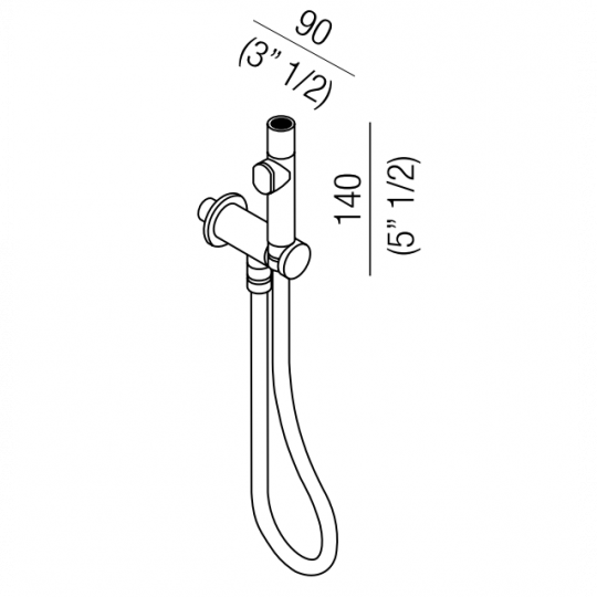 Ручная лейка для гигиенического душа Agape Al dente ARUB0916AR, с подводом воды и шлангом схема 2