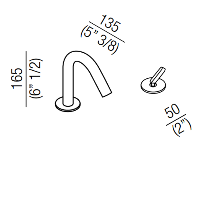 Смеситель для раковины Agape Square ARUB1006A на горизонтальную поверхность ФОТО