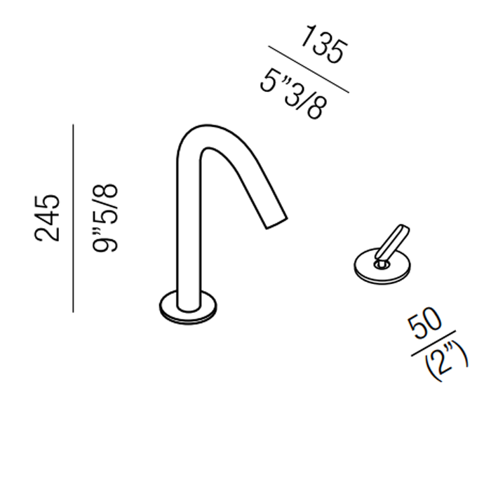 Смеситель для раковины Agape Square ARUB1007A на горизонтальную поверхность ФОТО