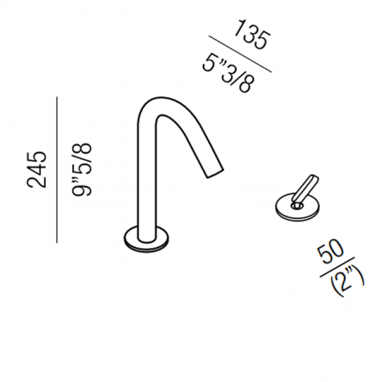 Смеситель для раковины Agape Square ARUB1007A на горизонтальную поверхность схема 2