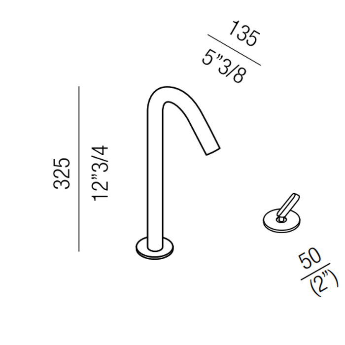 Смеситель для раковины Agape Square ARUB1008A на горизонтальную поверхность ФОТО