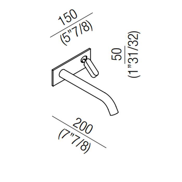 Смеситель для раковины Agape Square ARUB1009TA встраиваемый ФОТО