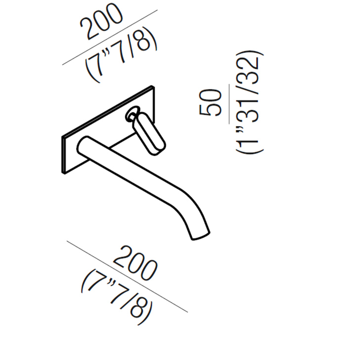 Смеситель для раковины Agape Square ARUB1082TSP встраиваемый ФОТО