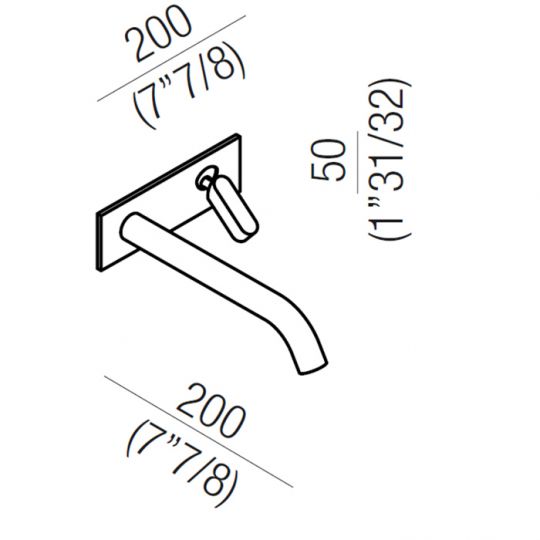 Смеситель для раковины Agape Square ARUB1082TSP встраиваемый схема 2