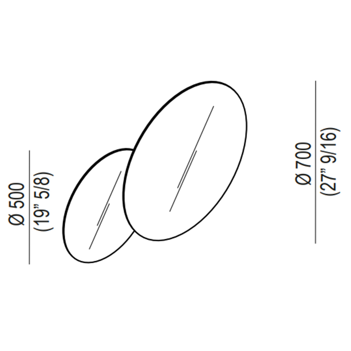 Круглое зеркало Agape Eclissi ASPE038 70x70 см ФОТО