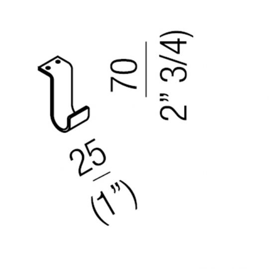 Полотенцедержатель подвесной Agape Vieques AVIE0555Z 2,5x7 см схема 2 Полотенцедержатель подвесной Agape Vieques AVIE0555Z 2,5x7 см схема 2