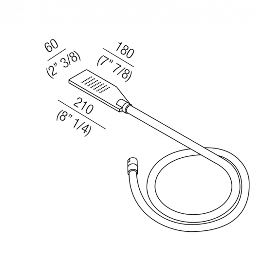 Ручной душ Agape Al dente CRUB0914AR со шлангом 150см схема 2