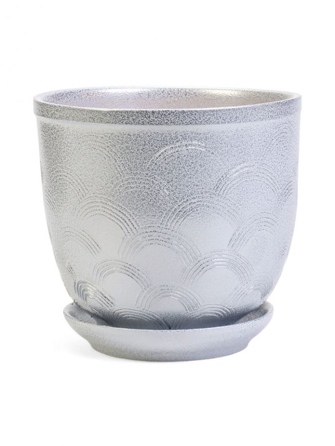 Горшок для цветов «Узор», 1.8 л, d=16 см, h=16 см, керамический, с поддоном