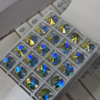 DeLuxe Пришивные Стразы Crystal_AB Риволи 14 мм