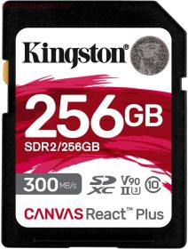 Карта памяти Kingston Canvas React Plus V90 SDXC 256 ГБ [SDR2/256GB]