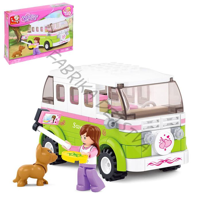 Конструктор «Розовая мечта: минивэн для путешествий», 158 деталей