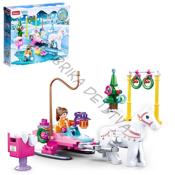 Конструктор «Розовая мечта. Сани с лошадкой», 149 деталей