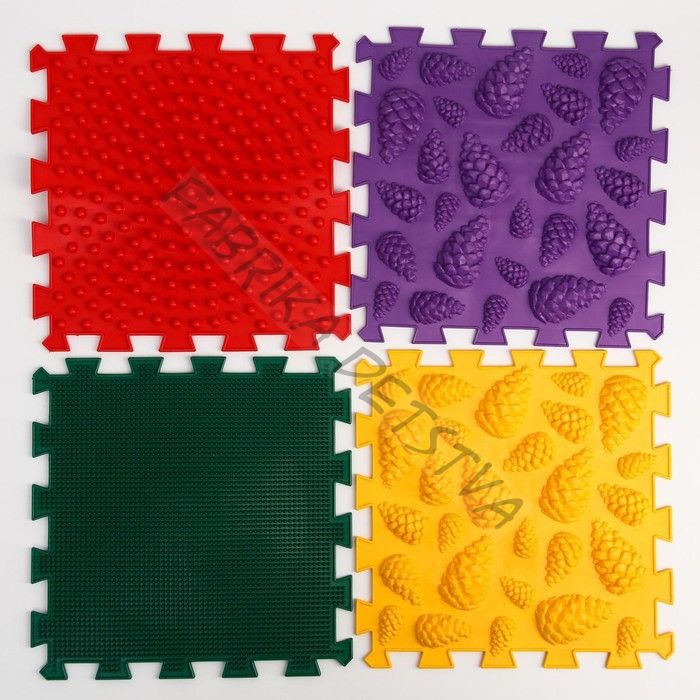 Модульный массажный коврик «Лес», 8 модулей, 4 вида, цвет МИКС