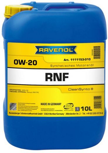 Ravenol RNF 0W-20, 10л