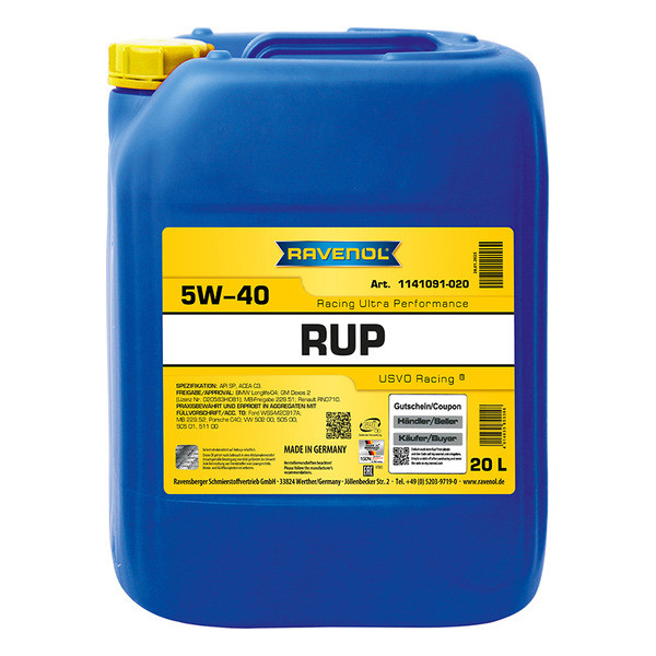 Ravenol RUP Racing Ultra Performance 5W-40, 20л