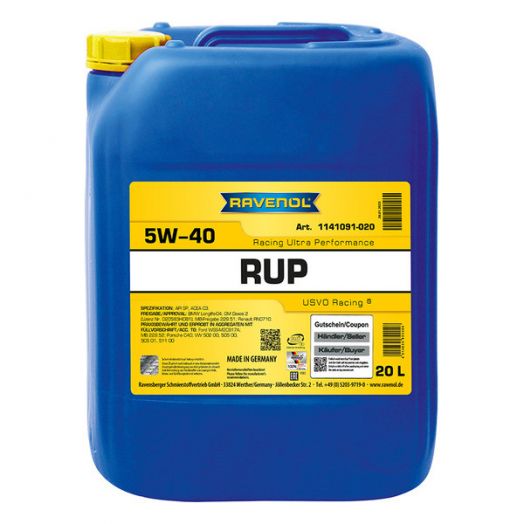 Ravenol RUP Racing Ultra Performance 5W-40, 20л