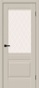 Межкомнатная Дверь ПЭТ Bravo Прима-3 White Cream Silk / White Сrystal 900х2000мм (полотно 1шт, коробка, наличник 5шт) / Браво.