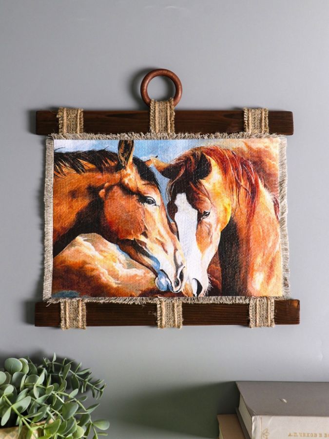 Декор настенный, панно «Свиток. Единство коней» , 33?32 см