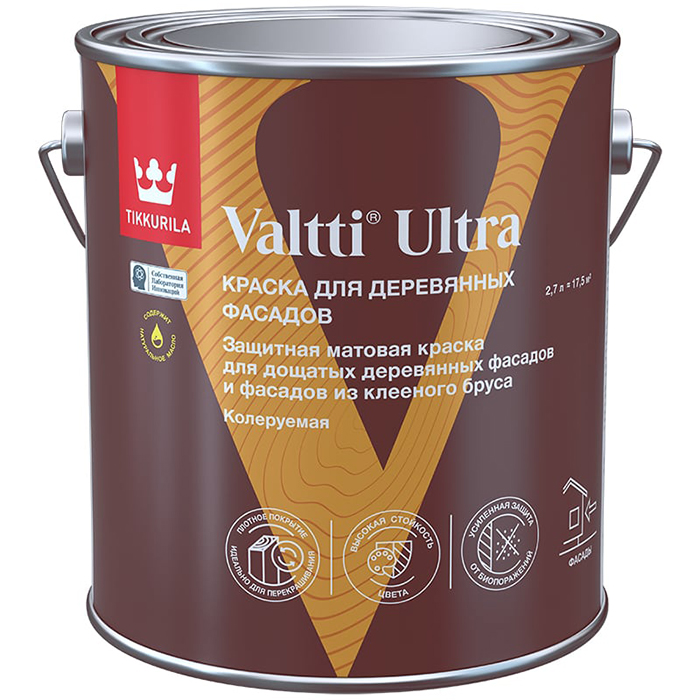 Tikkurila Valtti Ultra краска для деревянных фасадов матовая база A 2.7л