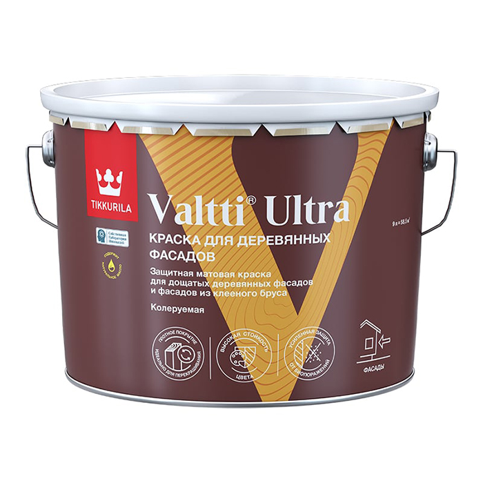Tikkurila Valtti Ultra краска для деревянных фасадов матовая база A 9л