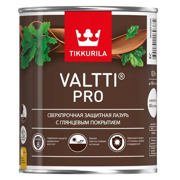 Tikkurila Valtti Pro лазурь сверхпрочная защитная глянцевая палисандр 0.9л