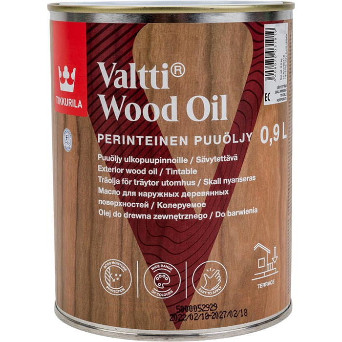 Tikkurila Valtti Wood Oil (Puuoljy) масло для древесины органоразбавляемое для наружных работ 0.9л