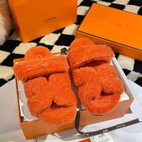 Тапочки меховые HERMES Premium