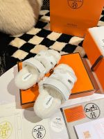 Босоножки меховые HERMES Premium