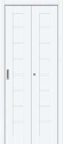 Дверь-Книжка Складная ПЭТ Bravo Браво-20 White Silk Межкомнатная 350x2000, 400x2000мм / Браво