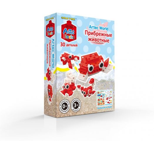 Конструктор ARTEC World "Прибрежные животные" коробка 30 деталей