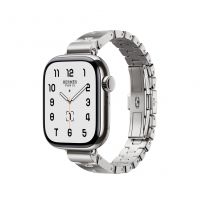 Часы Apple Watch Hermès Series 11 GPS + Cellular 42mm Silver Titanium Case with Stainless Steel Satiné Grand H Fin (Размер M)