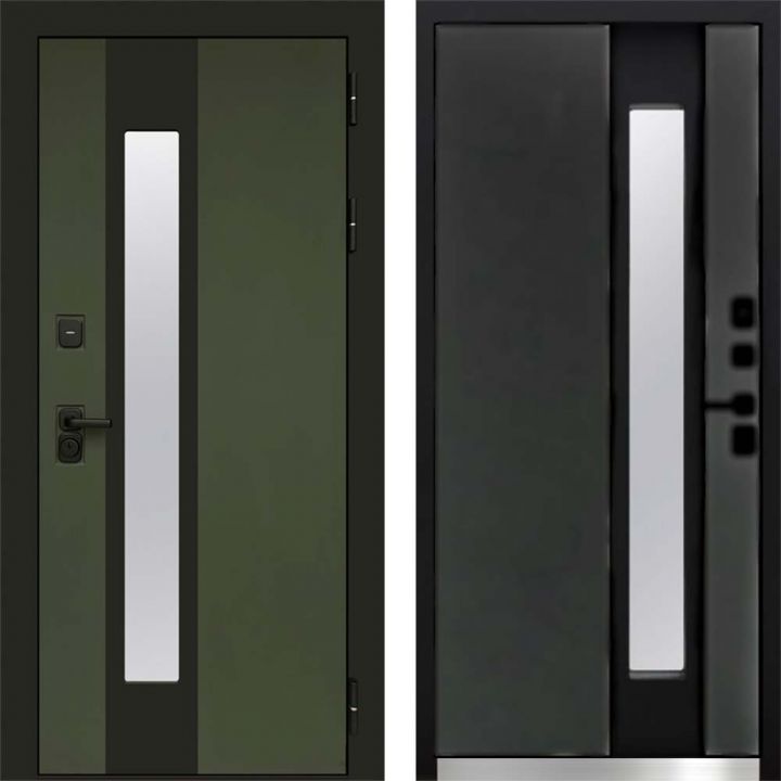 Входная дверь Termo-door Арктика Грин - Бетон темный с терморазрывом и стеклопакетом