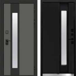 Входная дверь Termo-door Арктика Графит - Черный кварц с терморазрывом и стеклопакетом