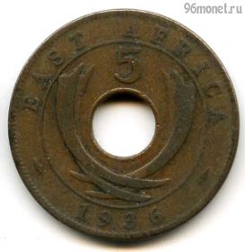 Бр. Восточная Африка 5 центов 1936